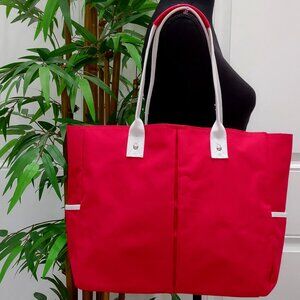 Lancôme Pink and White Canvas Tote Bag